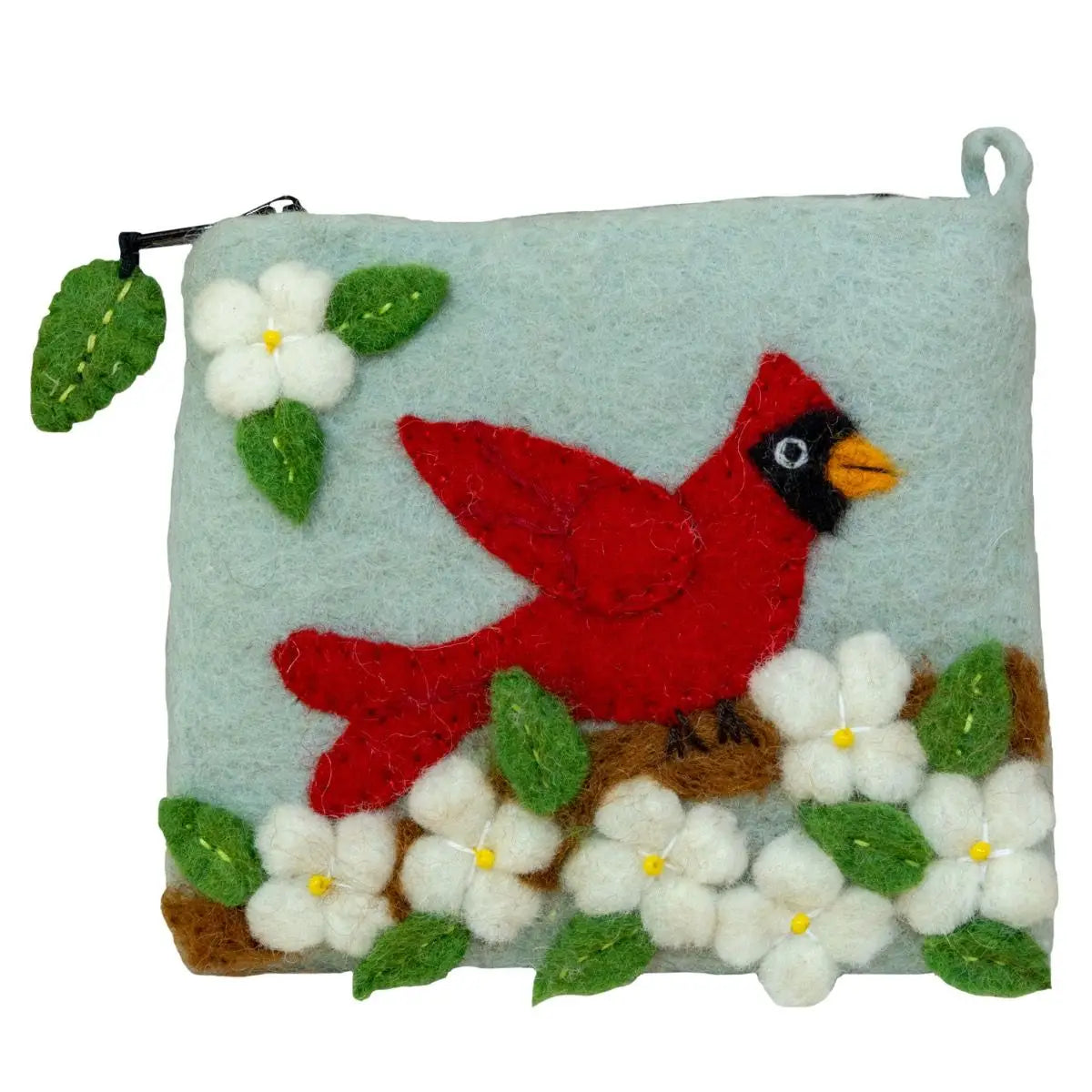 Dogwood Cardinal Felt Coin Purse