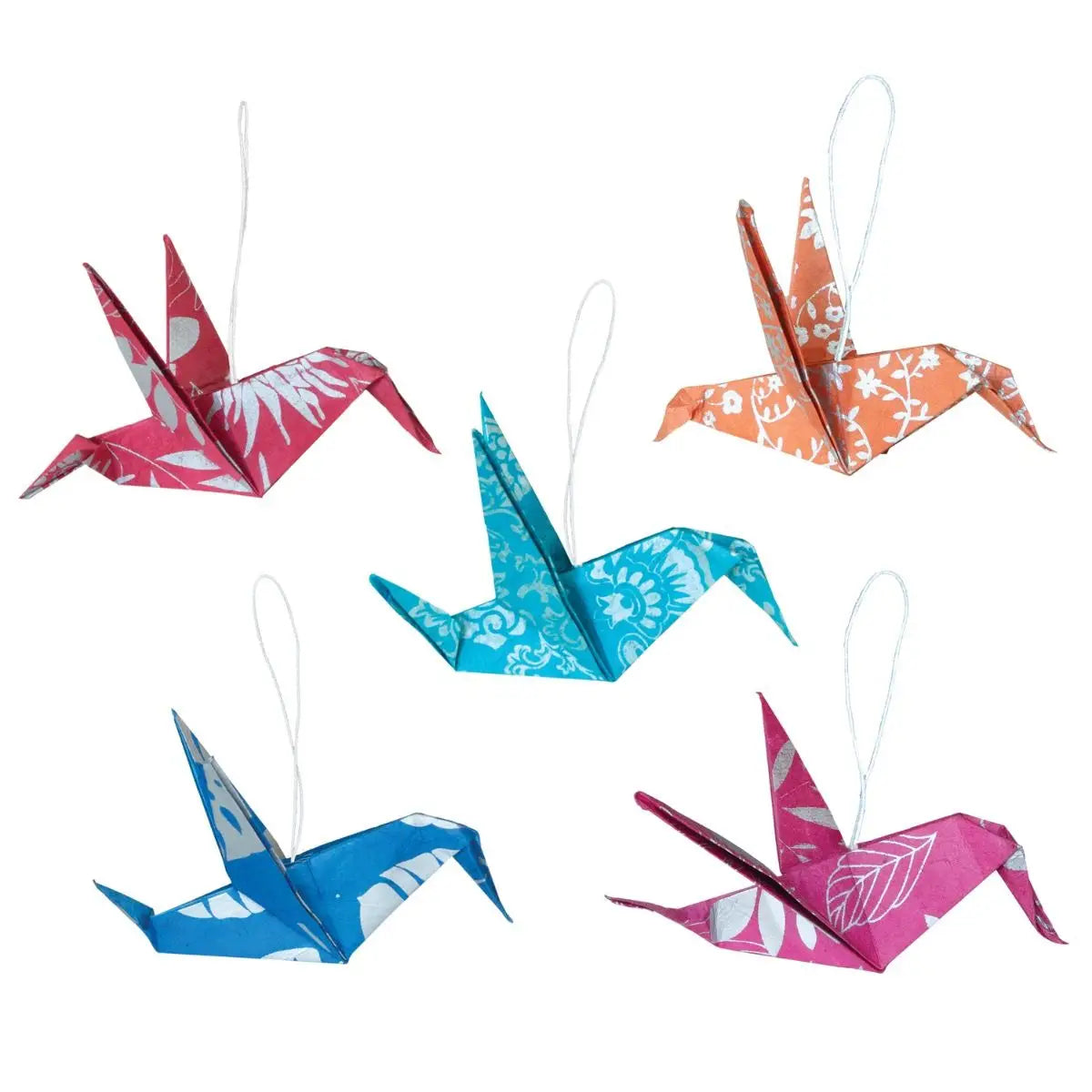 Origami Hummingbird Ornament Set