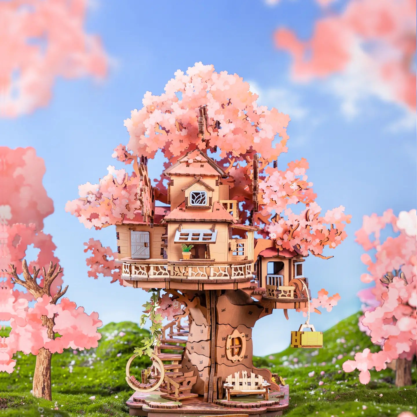 Sakura Tree House DIY Wood Puzzle
