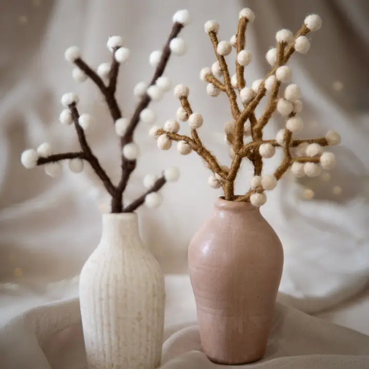 Mini Branch with Beige Berries
