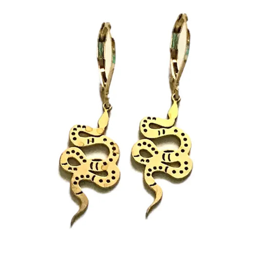 Brass Sm Snake Earrings