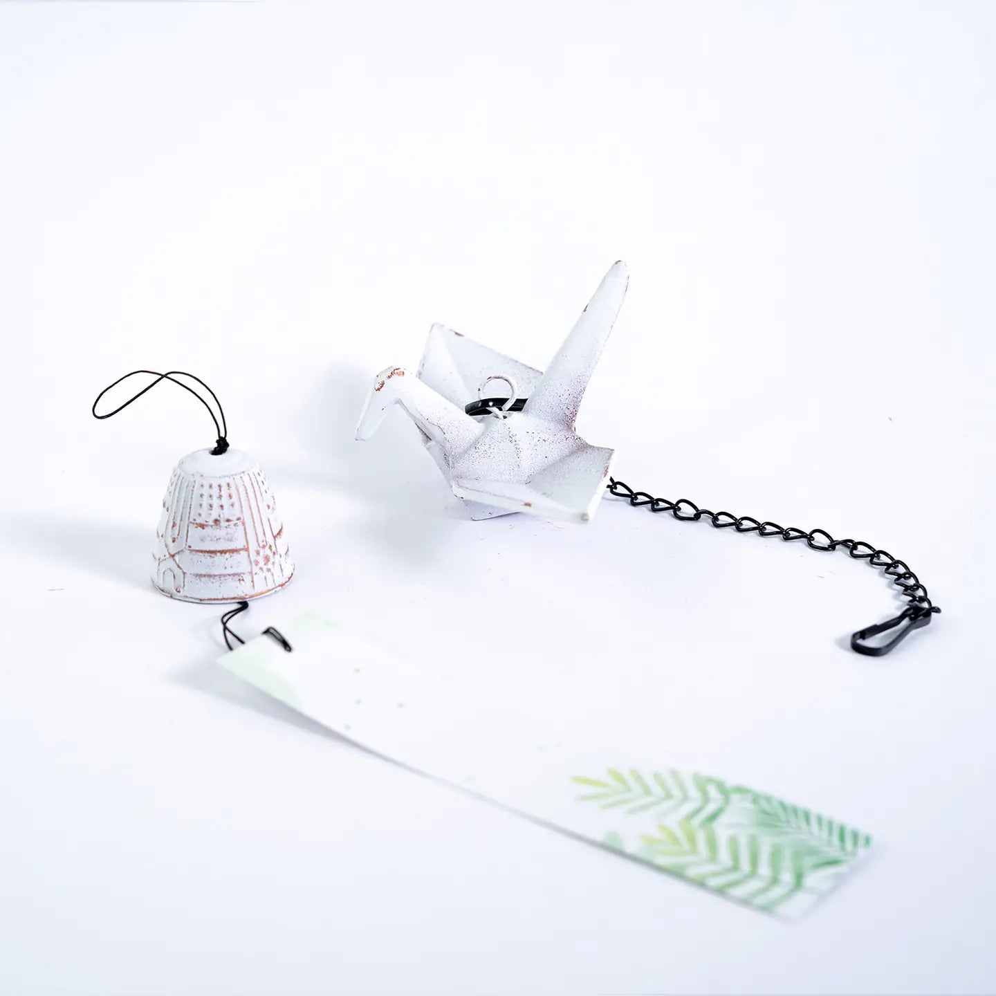 Origami Crane Furin Bell Cast Iron Windchime