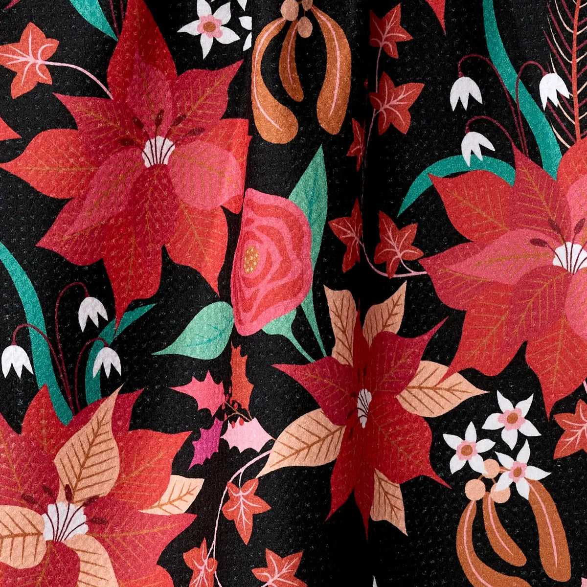 Geometry Tea Towel: Poinsettia