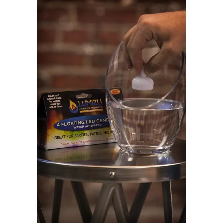 Water Activated LED Colored Candles 4pk