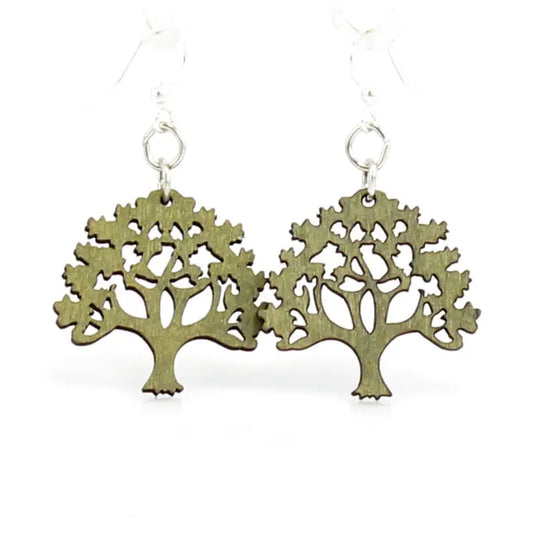 Wooden Earrings - Oak Tree