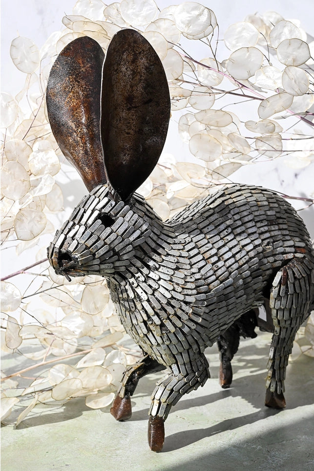 Hopping Rabbit Recycled Metal