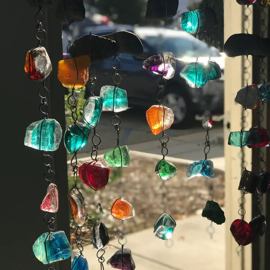 Recycled Glass & Rock Rain Chain