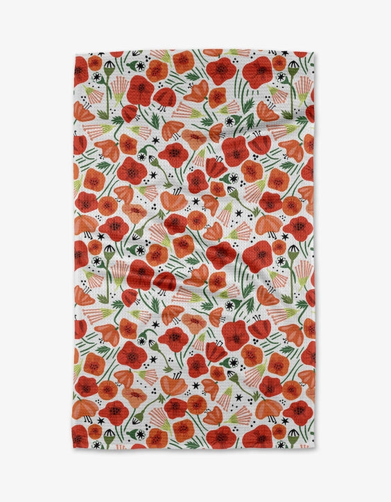 Geometry Tea Towel: Poppy Power