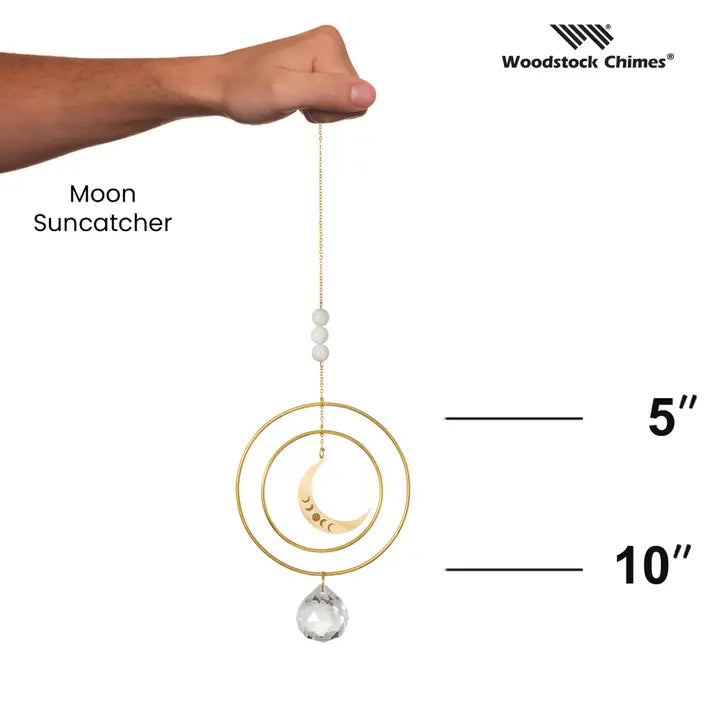 Suncatcher Crescent Moon, White Stone