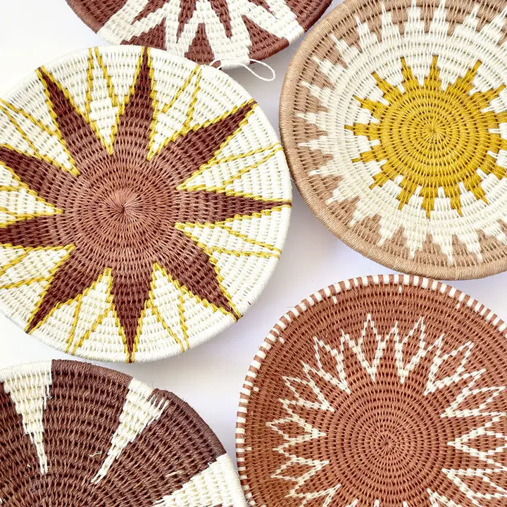 Brown Sisal Wall Basket Medium
