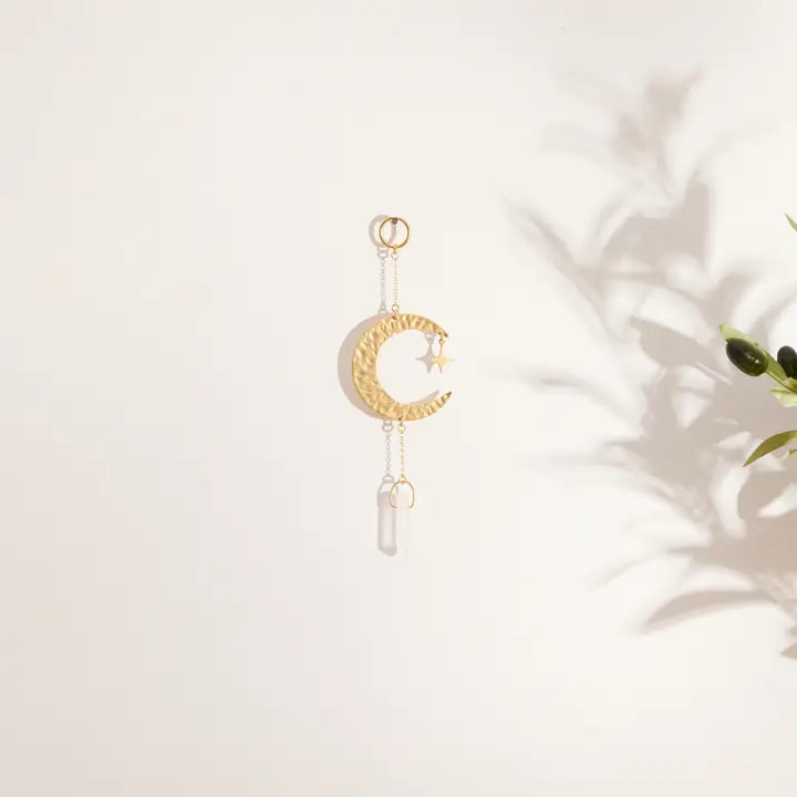 Moonglow Clear Quartz Crystal Wall Charm