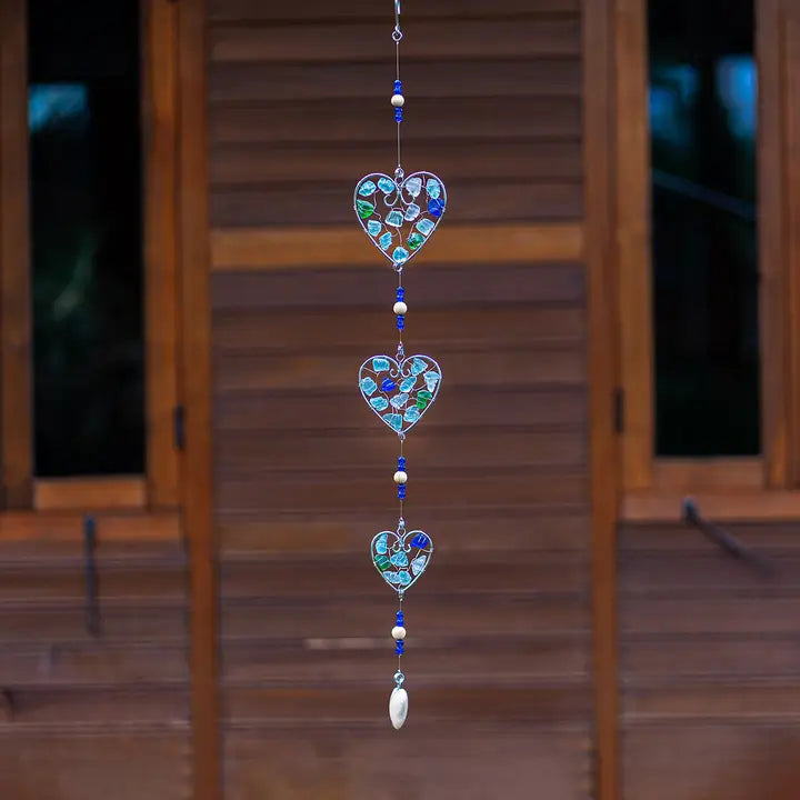 Recycled Glass Garland Heart 36"