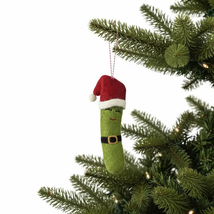 Mr Claus Pickle Felt Ornament
