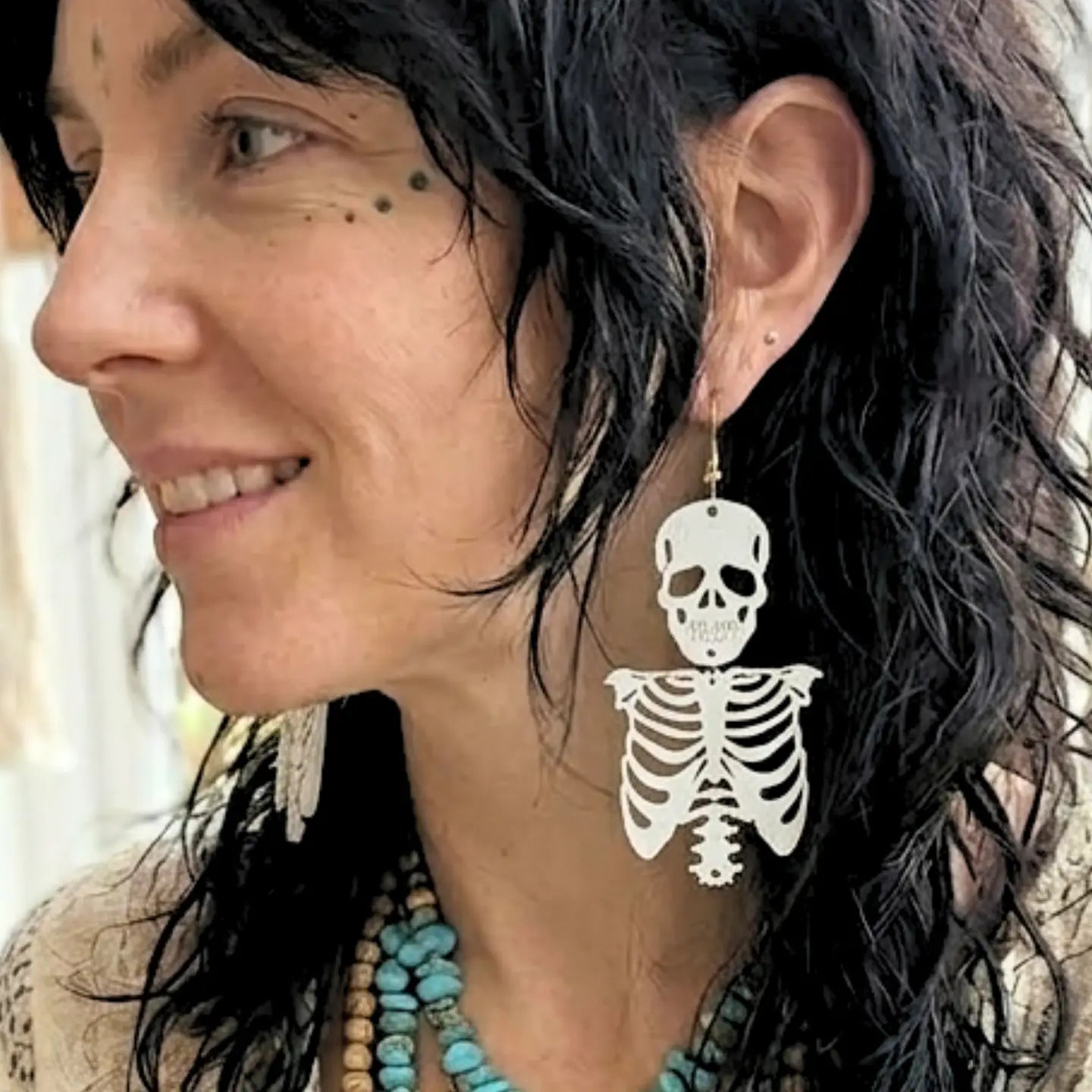 Bone-Chillingly Chic: Acrylic Rib Cage Dangle Earrings