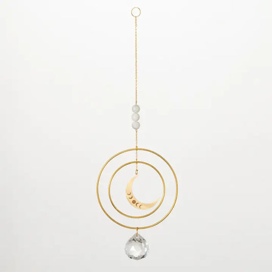 Suncatcher Crescent Moon, White Stone