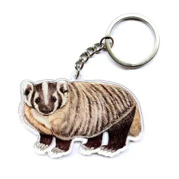 American Badger Double Sided Acrylic Keychain