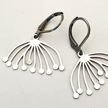 Silver Dandelion Earrings