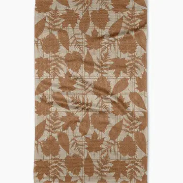 Geometry Tea Towel: Autumnal Leaves Gold