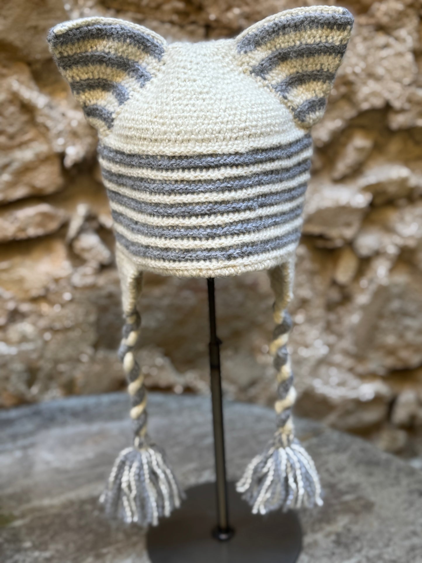 Earflap Hat with Kitty Ears
