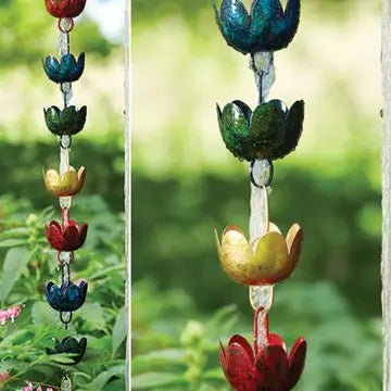 lily cup flower Multicolor Lily Cup Rain Chain – Weeds
