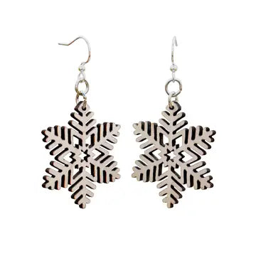 Stellar Snowflake Wooden Earrings