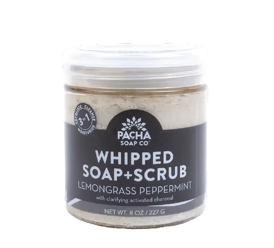 Lemongrass Peppermint Whipped Soap + Scrub