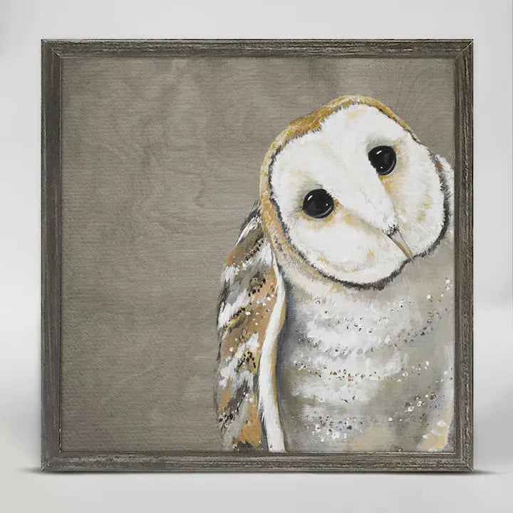 Sweet Barn Owl Mini Canvas