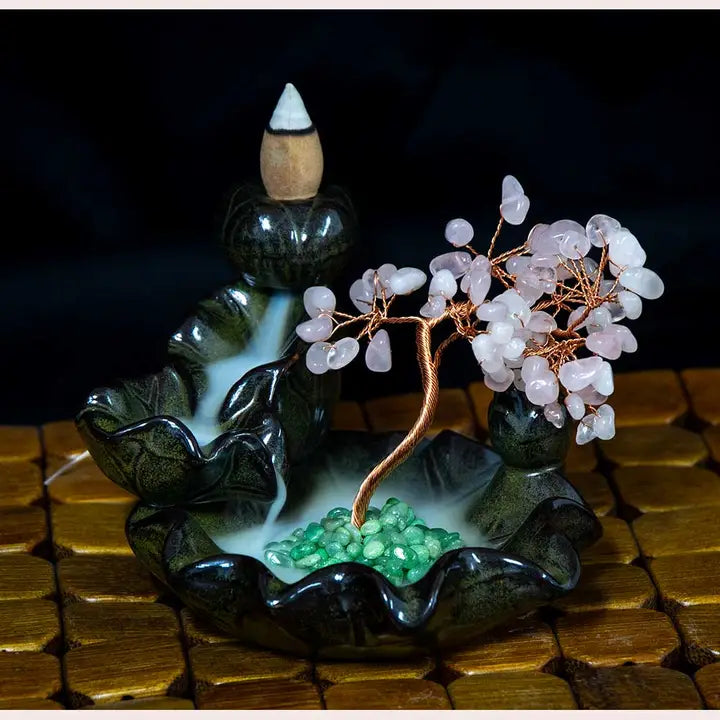 Backflow Incense Burner - Amethyst Gem Tree