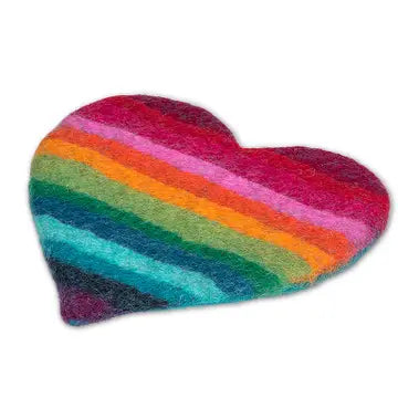 Rainbow Stripe Heart Trivet