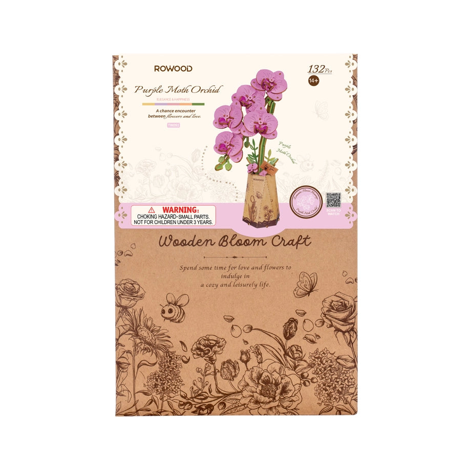 Purple Moth Orchid DIY Wooden Flower