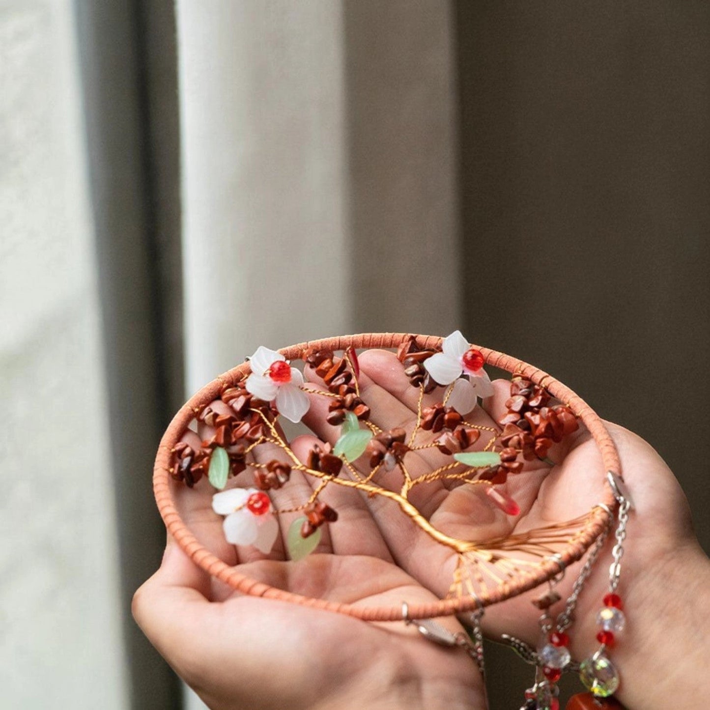 Spring Blossom Tree of Life Crystal Suncatcher