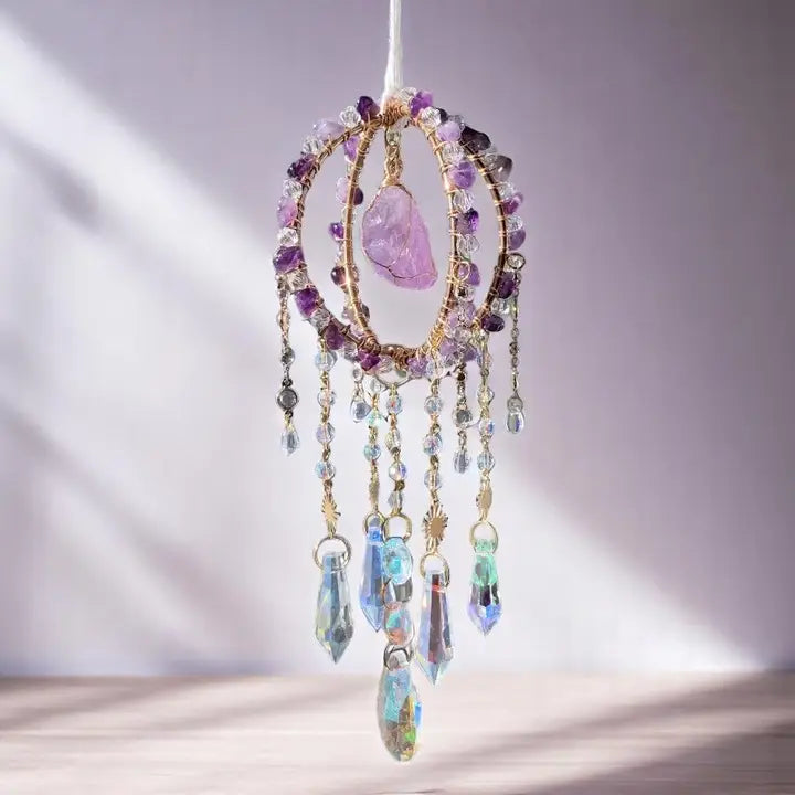 Round Cage Crystal Hanging Suncatcher