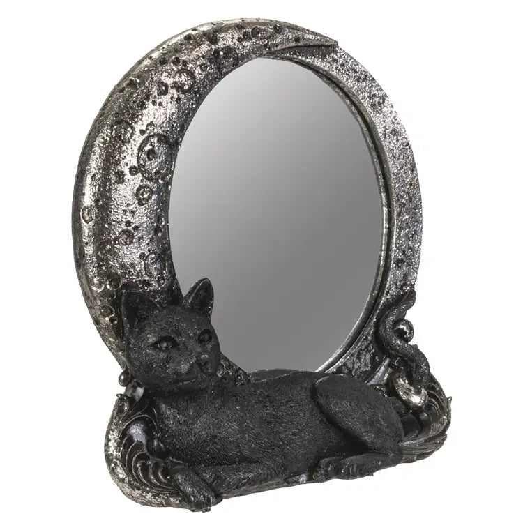 Black Cat on Moon Mirror