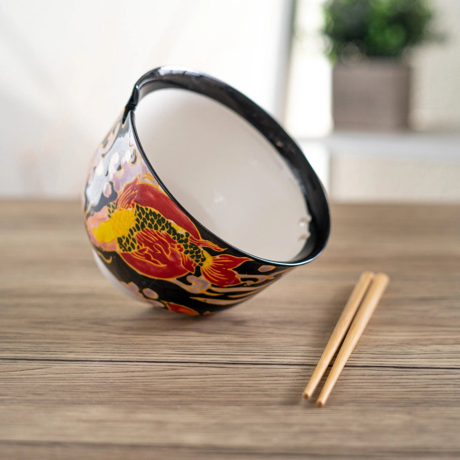 Koi Fish Donburi Bowl with Chopsticks Set