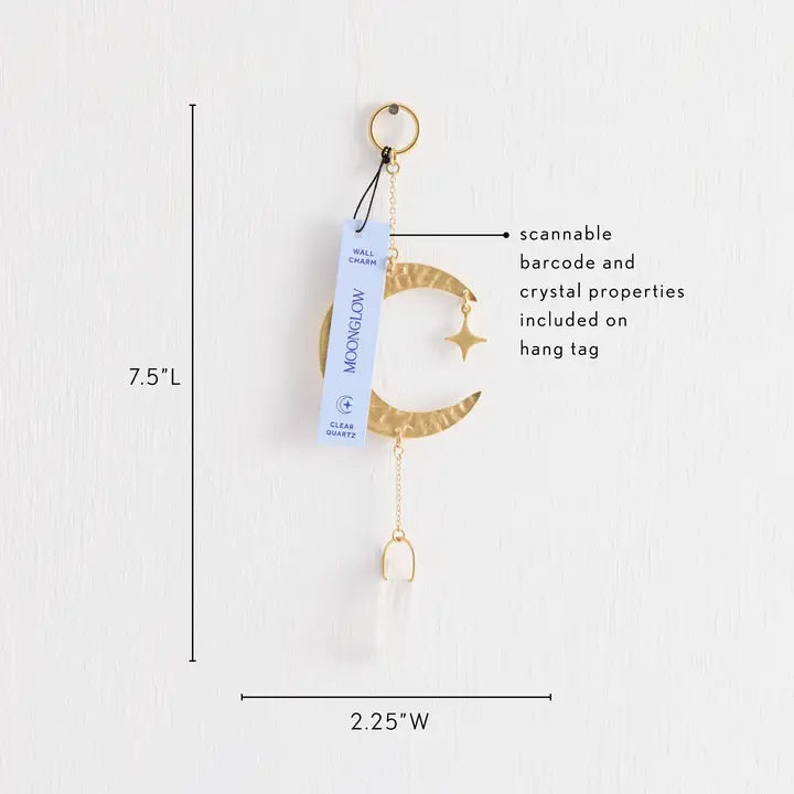 Moonglow Clear Quartz Crystal Wall Charm