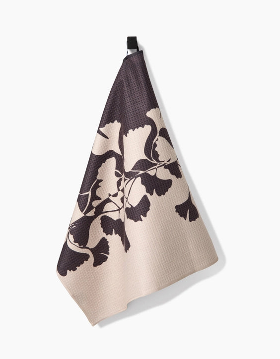 Geometry Tea Towel: Midnight Ginkgo