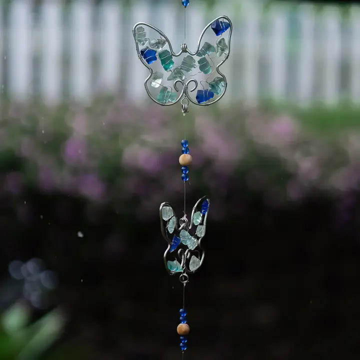 Recycled Glass Garland Butterfly 36"