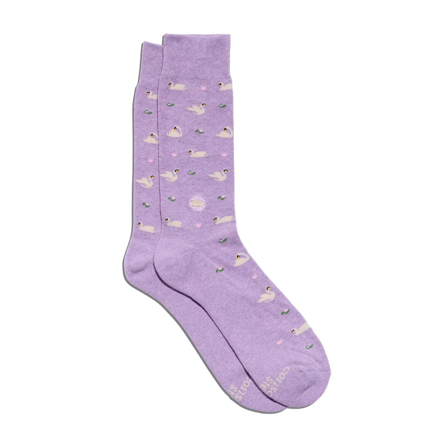 Socks for Women's Equality Purple Swans