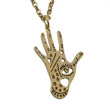 Brass Mystical Hand Necklace