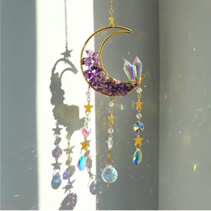 Moon Suncatcher Crystal Prism Wind Chime