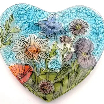 Heart Shape Dish -Wildflowers