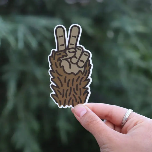 Bigfoot Peace Sticker