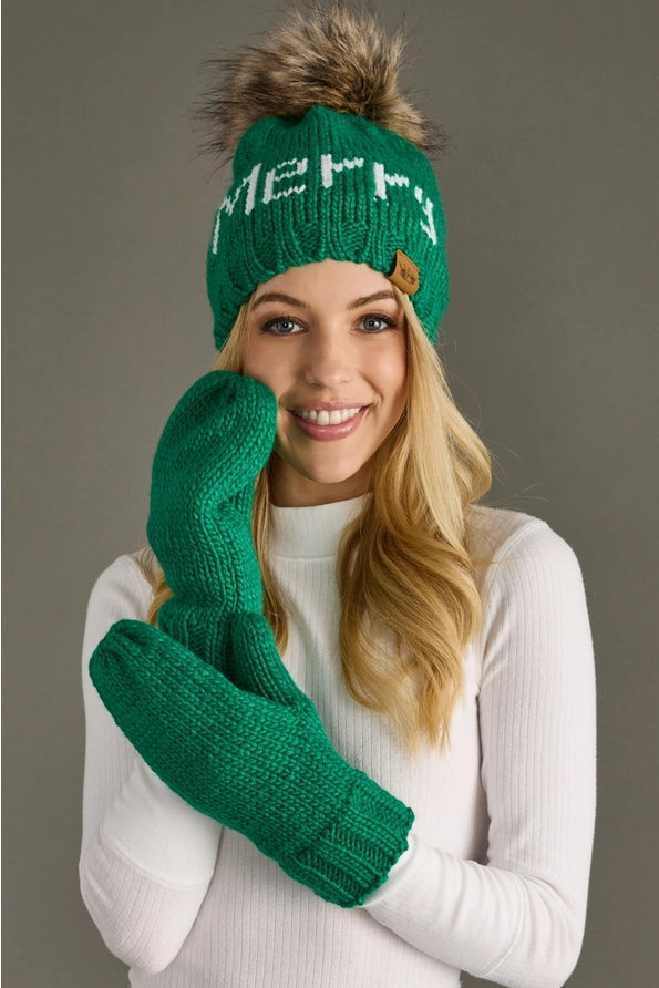 Green Knit Mittens