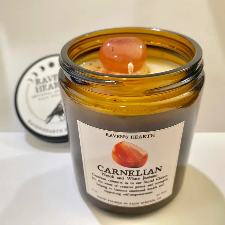 Carnelian Crystal Candle Neroli & White Jasmine