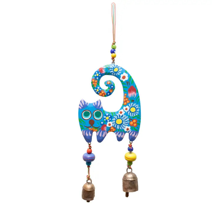 A Cat Bloom Blue Painted Chime
