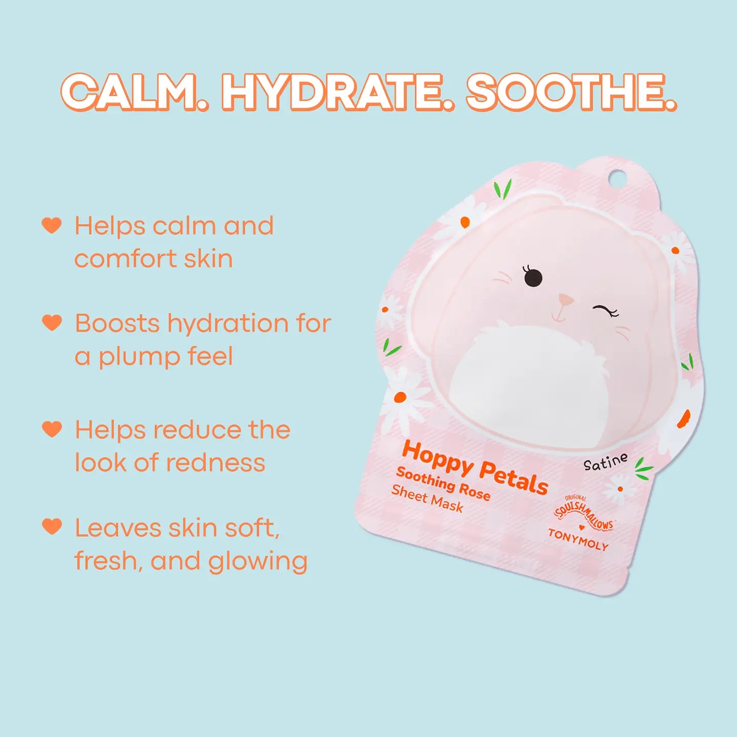 Squishmallows Hoppy Petals Rose Sheet Mask