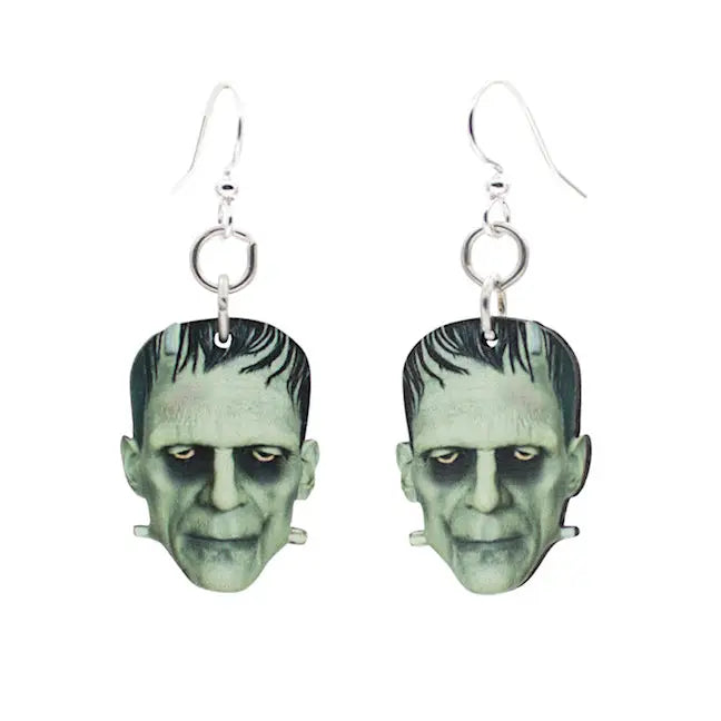 Wooden Earrings - Frankenstein