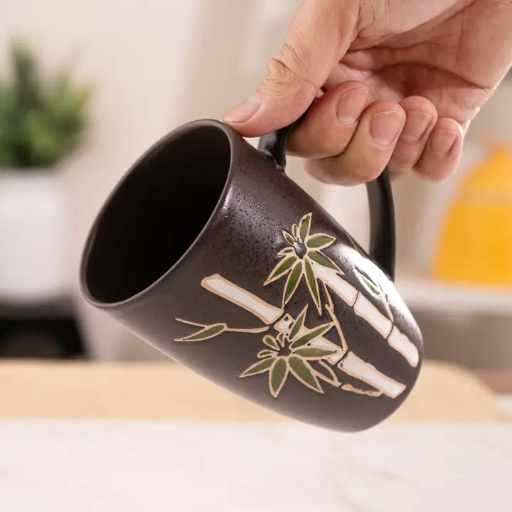 Tea Infuser Mug 15oz Bamboo Design