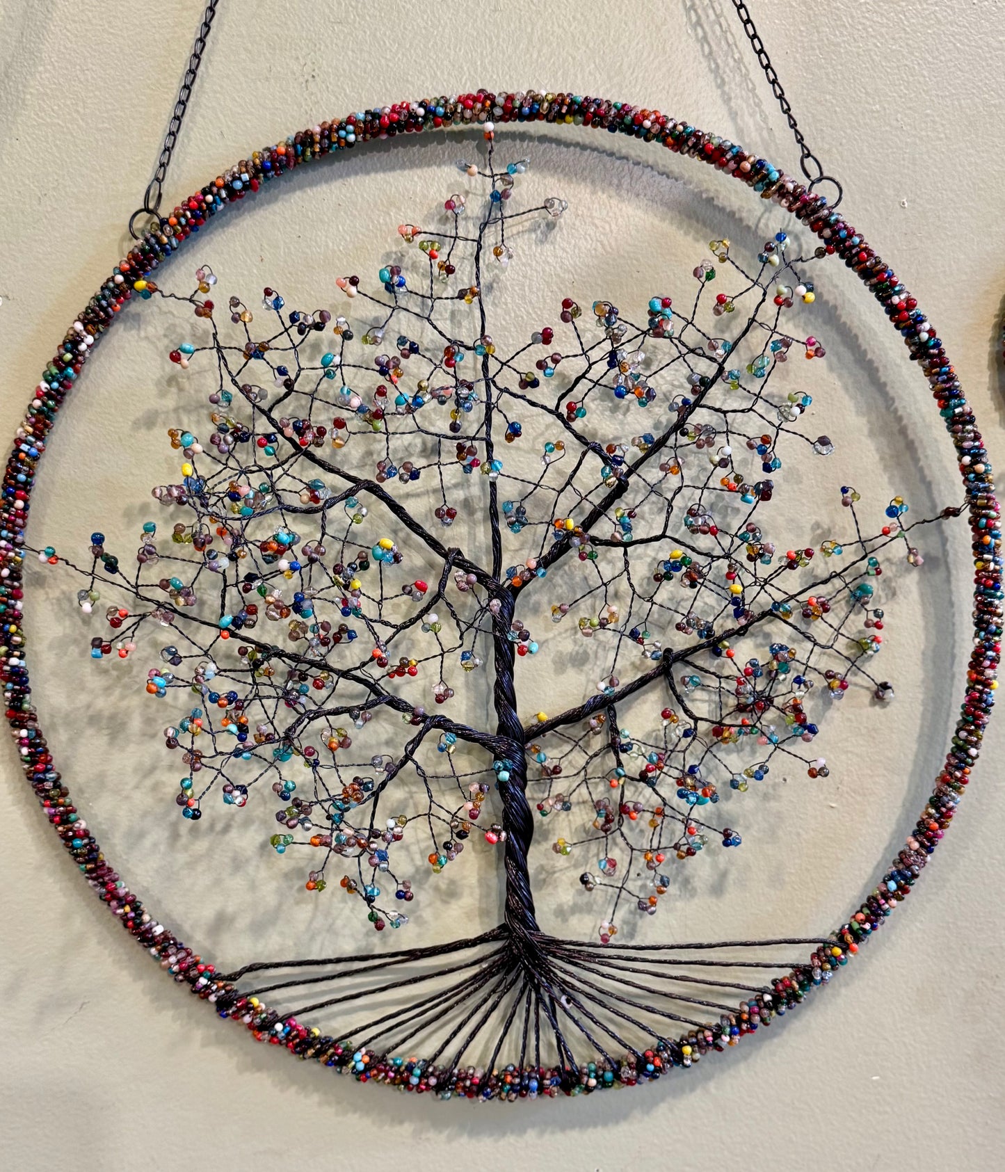 Wire Beaded Tree of Life-18" Multi