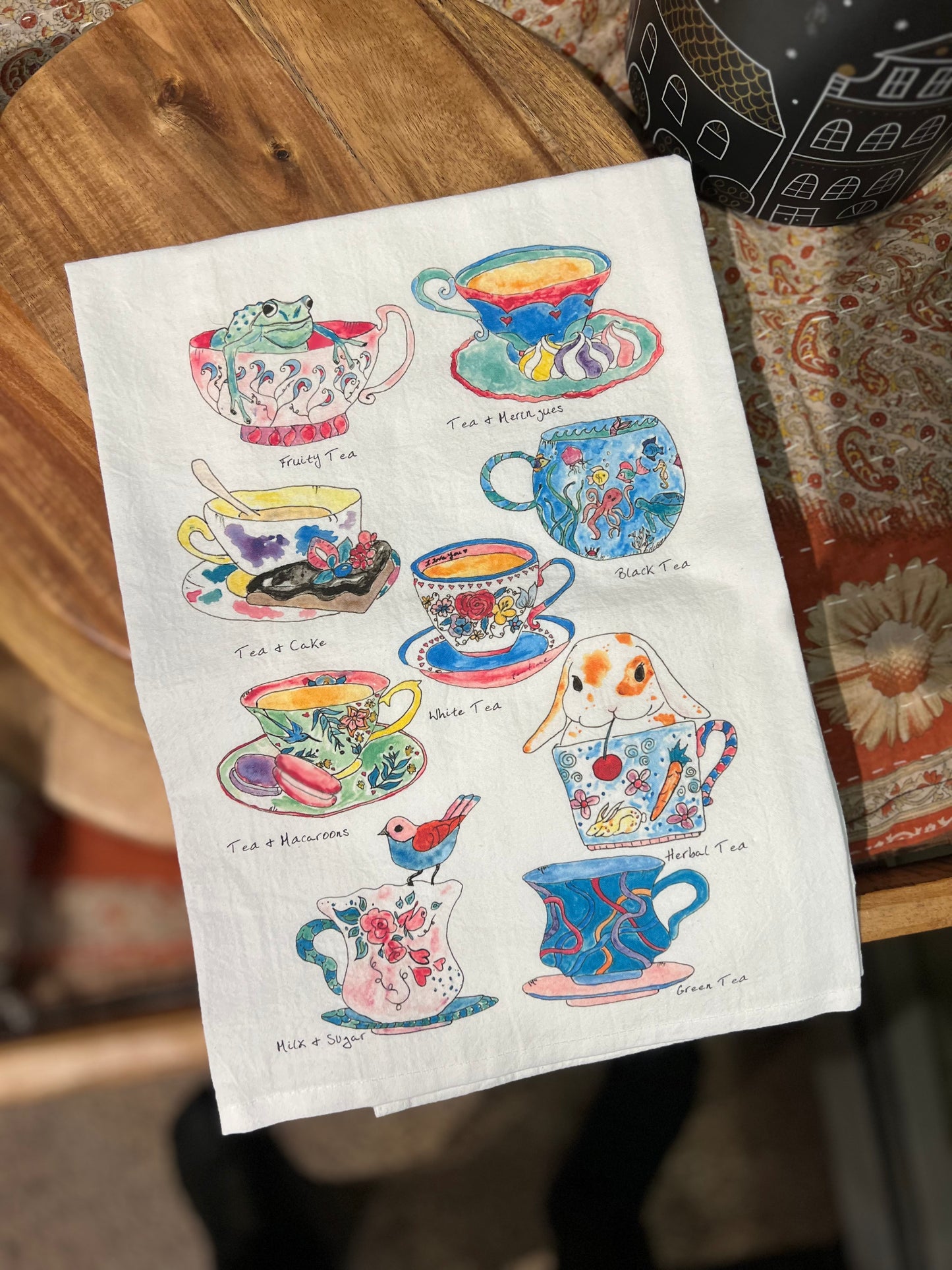 Tea Cups Tea Towel
